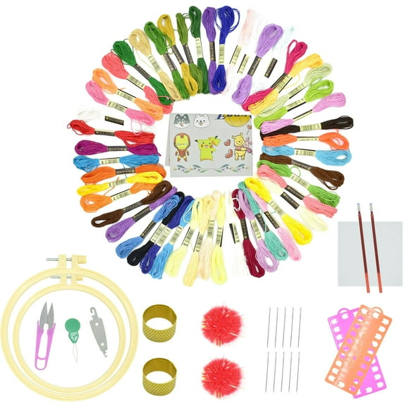 AUQ 50 Colors Embroidery Floss,Rainbow Embroidery Kit,Embroidery Thread with Tool Kit
