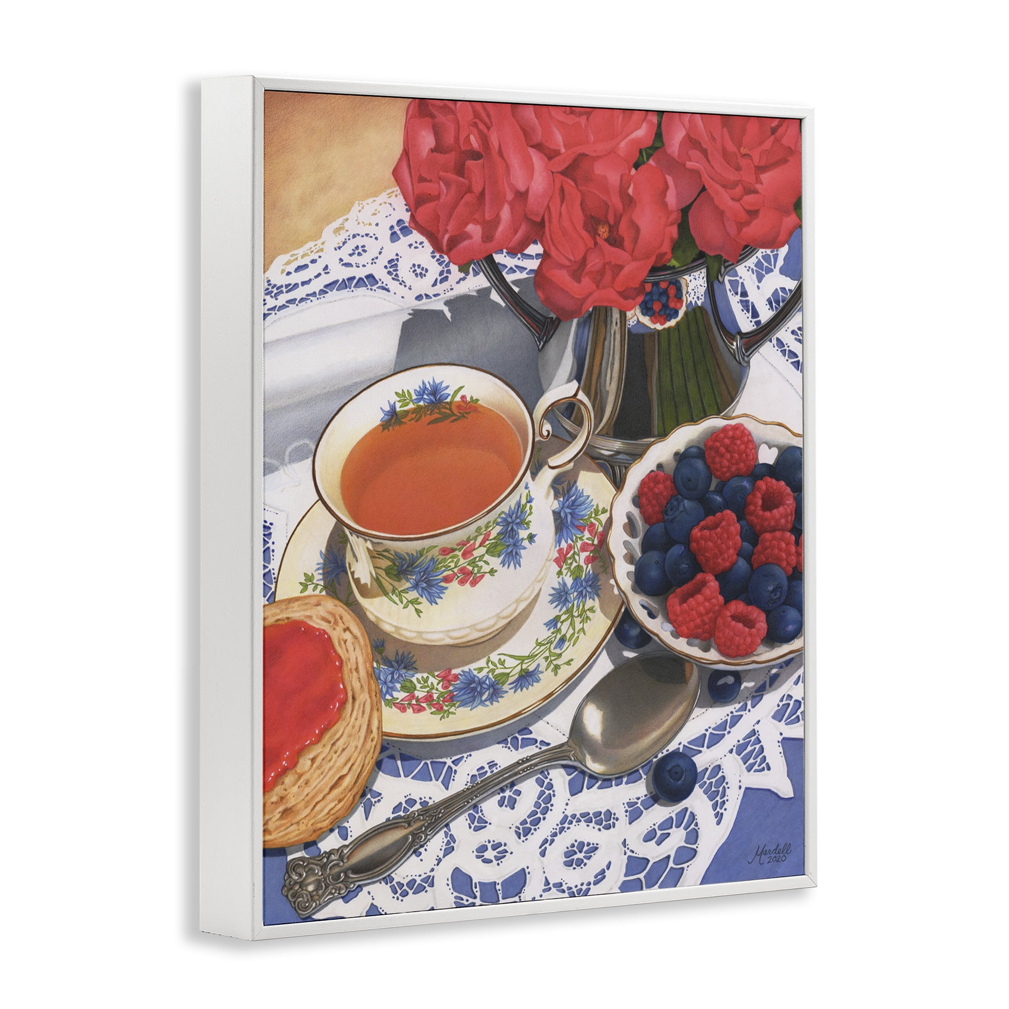 Stupell Industries Berries & Tea Party Food & Beverage Painting White Framed Art Print Wall Art, 16 x 20