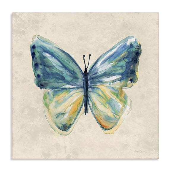 Stupell Industries Bright Watercolor Butterfly Animals Painting Wrapped Canvas Canvas Art Print Wall Art, 17 x 17