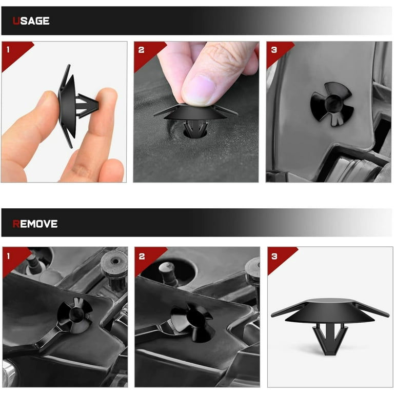 Nilight 50Pcs 8.7mm Hole Hood Insulation Push-Type Retainer Clips