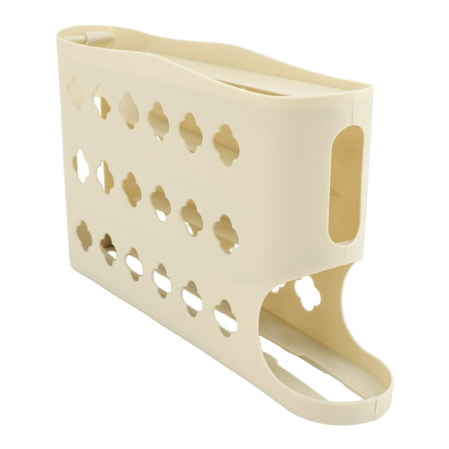 Soporte De Dispensador De Huevos De 4 Niveles, Rejilla De Huevo Automático, 30 Huevos, Un Organizador De Huevos Que Ahorra Espacio Con Rieles Protectores Para Refrigerador