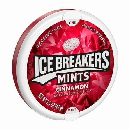 Ice Breakers Cinnamon Flavored Sugar Free Mints, Puck 1.5 oz pack of 4