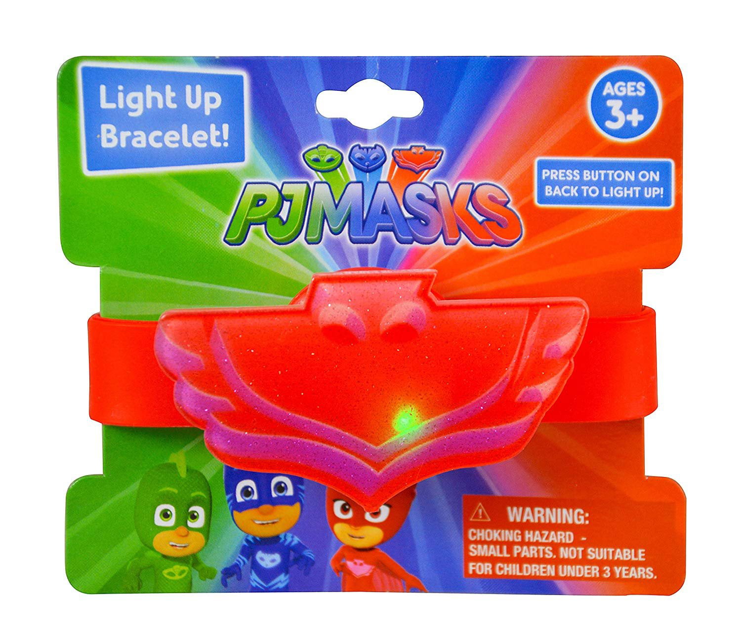 Pj Masks Red Light Up Debossed Rubber Bracelet - Walmart.com