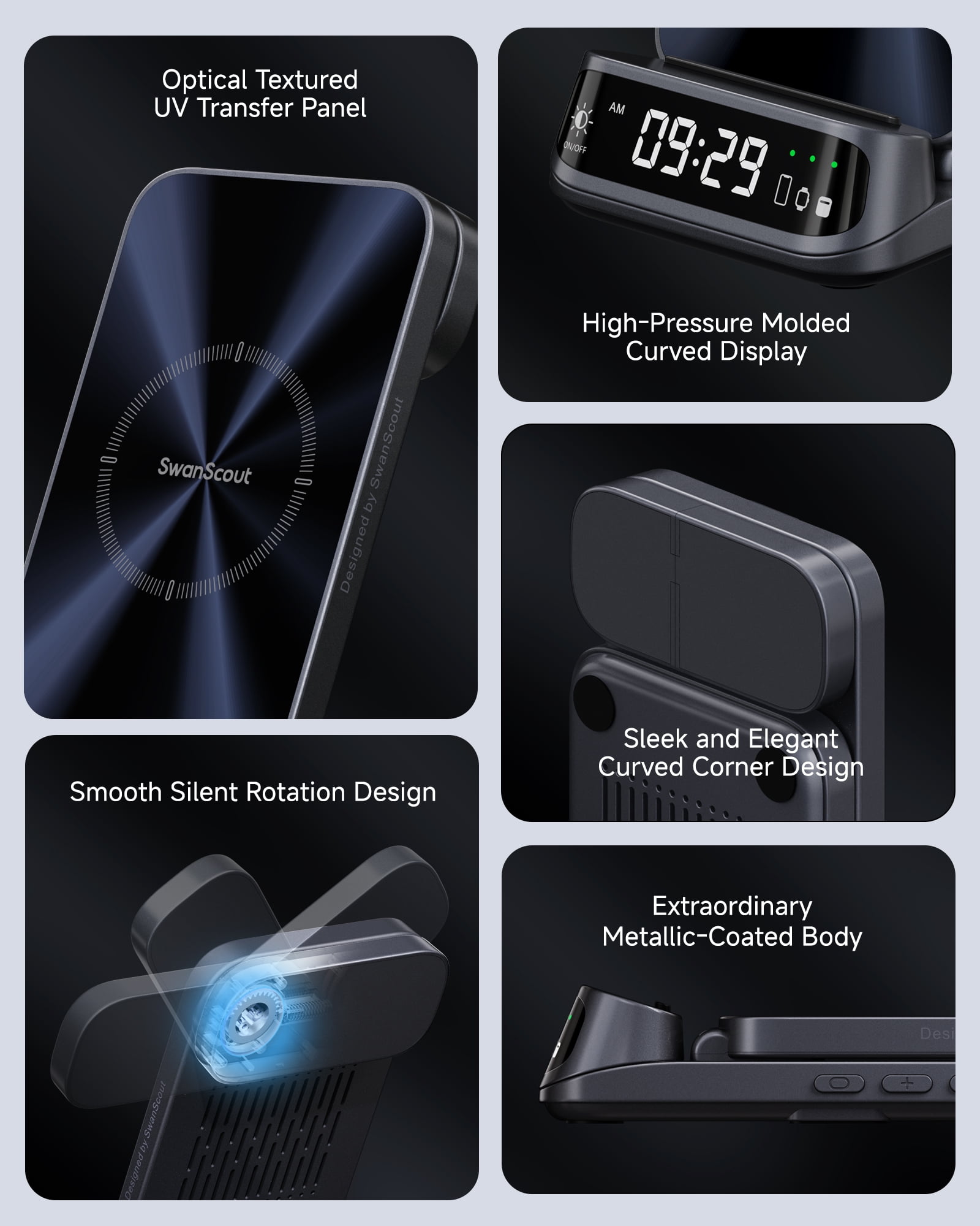 Wireless Charging Station for Samsung, 3 in 1 Wireless Charger for Samsung S25/S24/S23/S22/Z Flip 7/Z Fold, for Galaxy Watch 8/8 Classic/7/Ultra/6/5, Galaxy Buds 3/3 Pro, SwanScout 708S (NO Adapter)