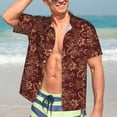 thumbnail image 6 of Men's Short Sleeve Hawaiian Shirt Tropical Print Casual Button Down Aloha Shirt, 6 of 8