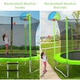 thumbnail image 6 of 10Ft Trampoline for Kids with Safety Enclosure Net,Basketball Hoop and Ladder,Easy Assembly Round Outdoor Recreational Trampoline,Green Metal Fitness Sports Fitness Trampolines, 6 of 8