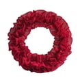 thumbnail image 2 of 2Pcs 14.9Inch Valentines Red Burlap Circular Shaped Ribbon Wreath for Front Door Wall Window Party Valentine's Day Wedding Anniversary Decor, 2 of 9