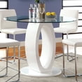 thumbnail image 4 of Furniture of America Janus Round Glass Top Counter Dining Table, White, 4 of 6