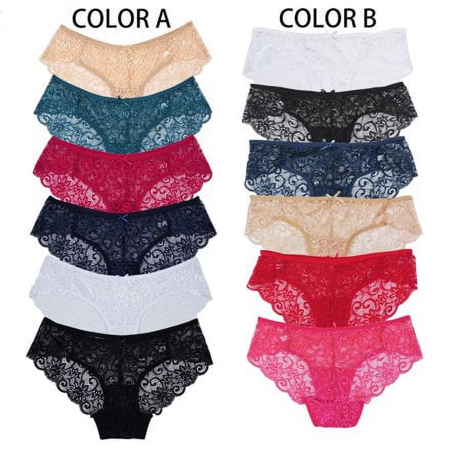 Lace Panties Cotton Underwear for Women Plus Size Cheeky Panties for Women Hipster 6 pack