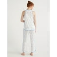 Joyspun Women's Cotton Blend Tank Top and Pants Pajama Set, 2Piece