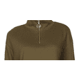 thumbnail image 2 of Crave Fame by Almost Famous Women's Juniors Waffle 1/4 Zip Pullover Top Green Size Large, 2 of 6