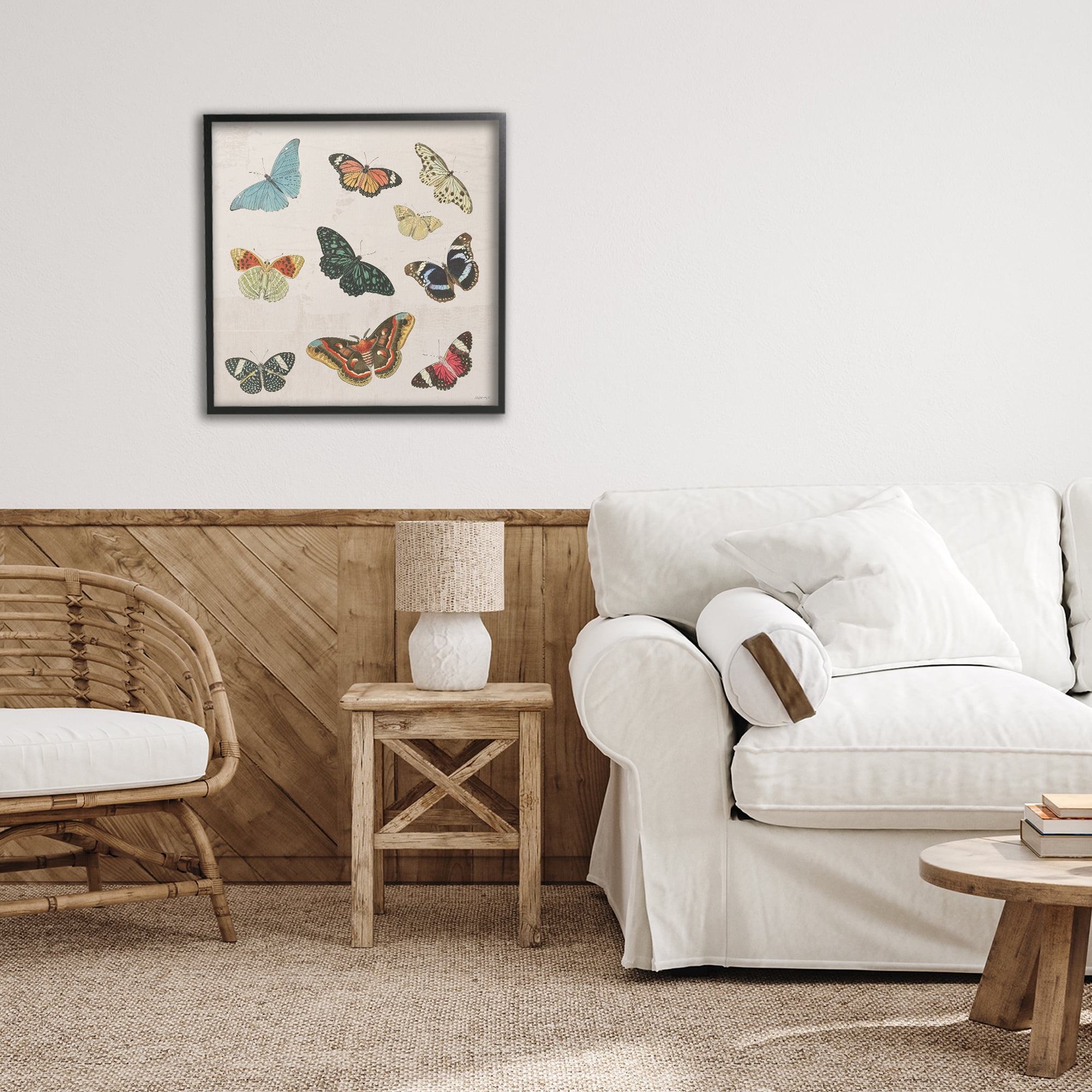 Stupell Industries Vintage Butterfly Flight Black Framed Giclee Art, design by Dan Meneely