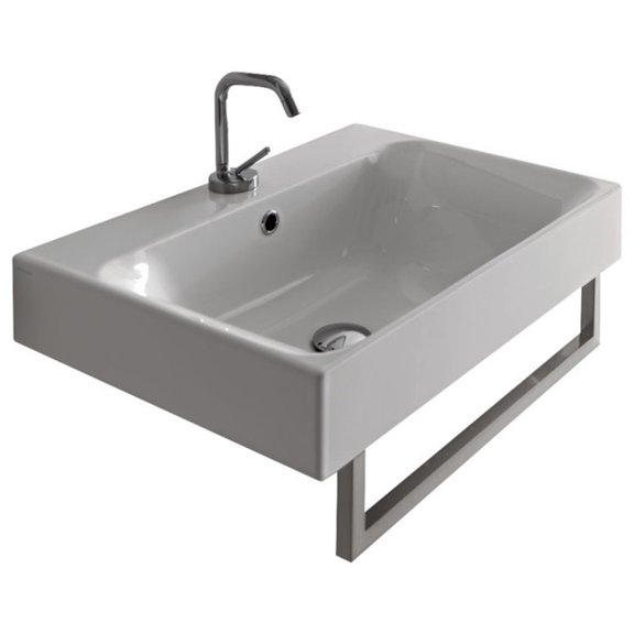 Ws Bath Collections Cento 3545 Cento 23-5/8" Ceramic Wall Mounted / Vessel Bathroom Sink -
