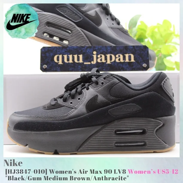 Nike Women's Air Max 90 LV8 Black/Gum Medium Brown/Anthracite HJ3847-010 US5-12