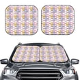 thumbnail image 6 of Lsque Cartoon Colorful Rabbit 2 PCS Windshield Sun Shade | CarFoldable Window Covers | Car Accessories Reflect UV for Universal Cars SUV Truck | Medium, 6 of 7