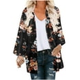 thumbnail image 2 of Aloohaidyvio Cardigan for Women Plus Size,Ladies Sleeve Kimono Cardigan Puff Loose Chiffon Cover Up Casual Blouse Tops, 2 of 5