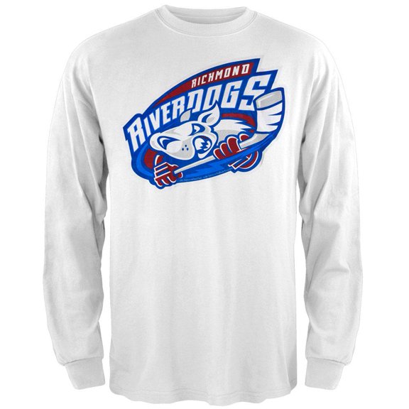 Richmond Riverdogs - Logo Long Sleeve White T-Shirt - 2X-Large