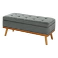 thumbnail image 5 of Katheryn Storage Bench in Charcoal Fabric with Spice Finish Legs, 5 of 8