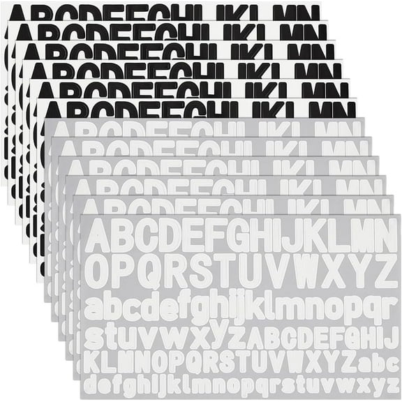 12 Sheets Letter Stickers 2 Colors Self Adhesive Alphabet Stickers Waterproof Mailbox Letter Sticker for DIY Mailbox Sign Water Bottle Window Door Business Address Labels DIY Scrapbooking