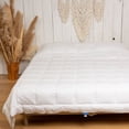 thumbnail image 3 of Melissa Linen Queen Size Down Alternative Comforter, Bamboo Jacquard Cotton, White, 3 of 6