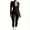 Black, variant on Women Long Sleeve Workout Jumpsuit Zip up Romper Bottom Pants Bodysuit Bodycon Casual One Piece Black