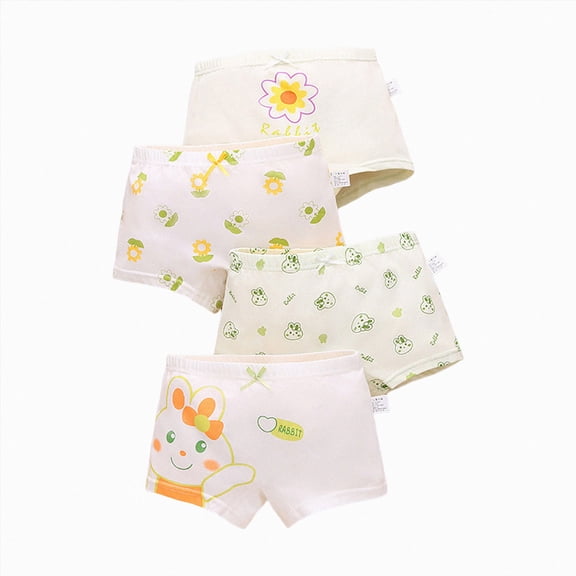 dmqupv Baby Girls' Training Underpants Baby Potty Training Underwear 4 Packs Absorbent Toddler Training Pants for Boys and Girls Cotton Pee Pants Orange,2-4 Years