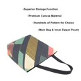 thumbnail image 3 of FORMRS Womens Canvas Tote Bag with Zipper Inner Pocket Shoulder Handbag, Green Geometric, 3 of 7