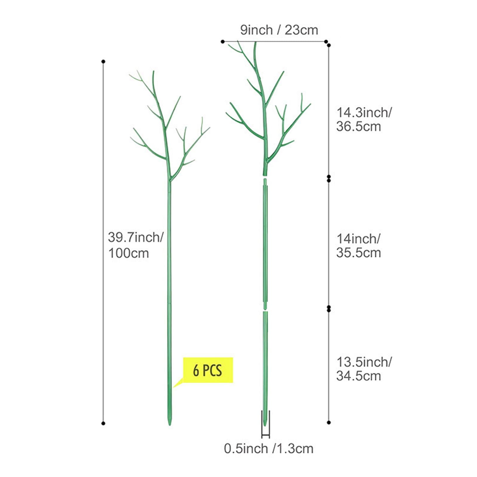 oshhnii 6 Pieces Plant Support Stakes Set for Garden with Twisting Ties and Plant Strap 39.7inch 100cm