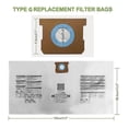 thumbnail image 2 of Paquete de 6 bolsas de aspiradora compatibles con Shop-vac 9066300 tipo G original, 15-22 galones, 2 of 5