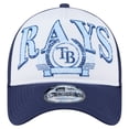 thumbnail image 2 of Men's New Era  Navy Tampa Bay Rays Distressed 9FORTY A-Frame Adjustable Trucker Hat, 2 of 6