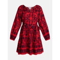 thumbnail image 6 of Time and Tru Women's and Women’s Plus Tie Neck Mini Peasant Dress, Sizes XS – 4X, 6 of 6