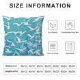 thumbnail image 5 of Seagulls Throw Pillow Cover Seagulls Silhouette Group of Different Actions of Sea Birds Illustration, Square Cushion Covers Decor for Bed Couch Sofa,  Turquoise White, 5 of 5
