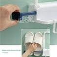 thumbnail image 4 of Foldable Washbasin Slipper Storage Rack with Hooks Washbasin Slipper Punch-free Wall Mounted Basin Rack Hooks Bathroom Organizer, 4 of 7