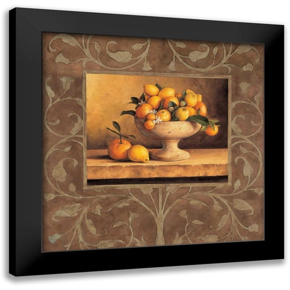 Gonzales, Andres 12x12 Black Modern Framed Museum Art Print Titled - Oranges and Lemons