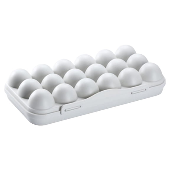 TAROFISH Reusable Egg Carton with Lid 18-Cell Stackable Refrigerator Egg Storage Container Plastic Egg Tray for Kitchen Restaurant Camping 11.81 Inch,Grey
