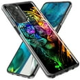 thumbnail image 2 of MUNDAZE Motorola Moto G Stylus 5G 2022 Neon Rainbow Swag Tiger Shockproof Clear Hybrid Protective Phone Case Cover, 2 of 5