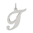 thumbnail image 1 of Sterling Silver Rhodium-plated Large Fancy Script Initial T Charm, 1 of 3