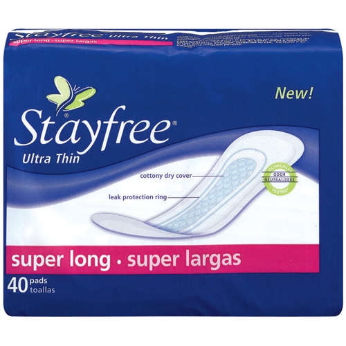 Stayfree Super Long Ultra Thin Pads, 40ct