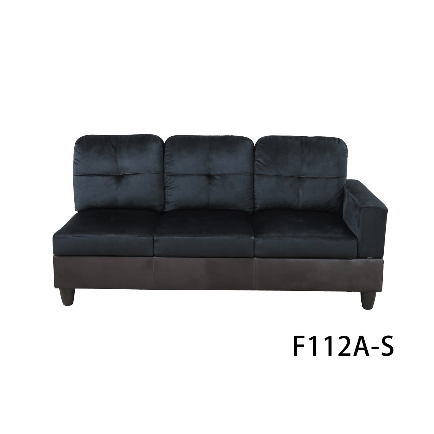 Hommoo L Shaped Couches and Sofas, Lint And PVC Living Room Furniture Sets, Modern Sectional Sofa for Small Space, Dark Blue and Brown(No Ottomans)