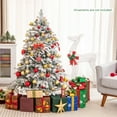 thumbnail image 2 of Costway 4.5 FT Pre-Lit Flocked Christmas Tree Hinged w/ 120 LED Lights & 757 Branch Tips, 2 of 10