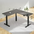 thumbnail image 5 of L-Shaped Adjustable Height Electric Standing Desk,63 inches Double Motor Large Sit Stand up Corner Desk Computer Desk for Home Office,Black, 5 of 6