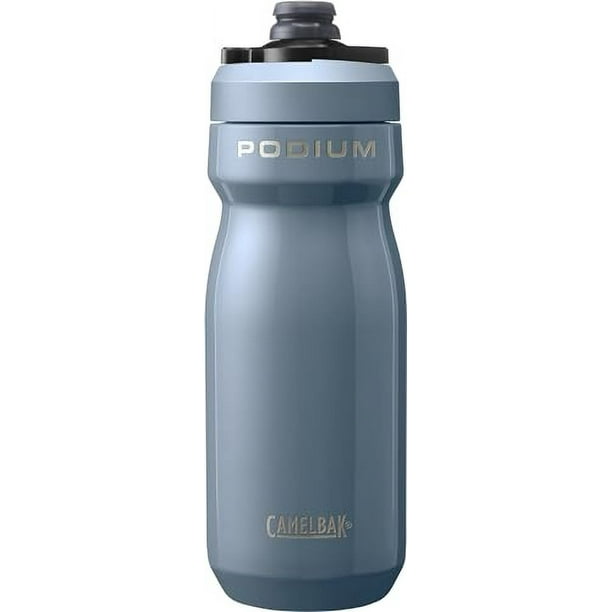 CamelBak Podium Steel Botella de agua aislada para bicicleta de acero inoxidable - para ciclismo, fitness y deportes - Se adapta a la mayoría de jaulas para bicicletas, 18 oz - Pacífico