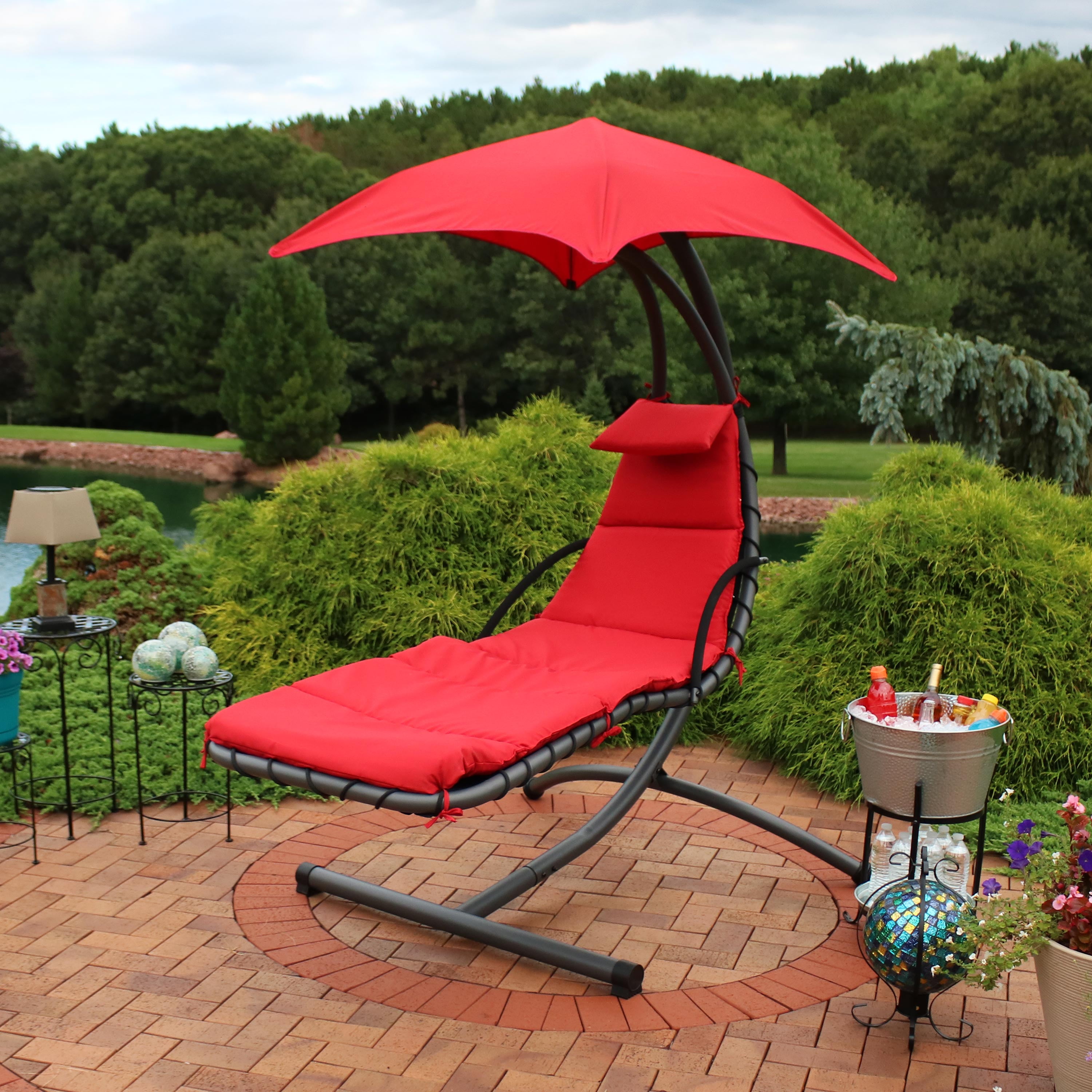 Red Outdoor Chair Cushions Walmart ~ Chaise Lounge Strathwood Polyester ...