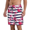 thumbnail image 2 of Fuzoiu Flamingos Print Men's Beach Shorts,Men's Swim Trunks,Quick Dry Board Shorts with Pockets,Men's Bathing Suits for Surfing, Running, and Casual Wear-Large, 2 of 6