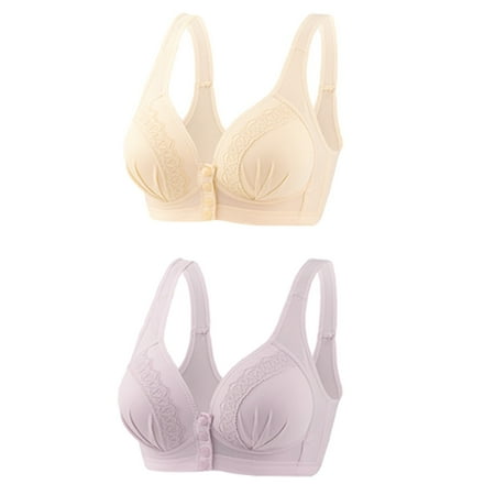 Itsame 2 Pack Everyday Casual Bra Set Womens Full Support Bra Standard Straps Wireless Comfort Bralette Purple Size XL