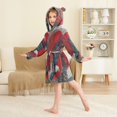 thumbnail image 3 of DIXRUYEE Bathrobes Belt Hooded Clash Of Feathers and Fire Creative Pattern, 3 of 8