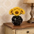 thumbnail image 4 of Resin Flower Vase Boho Style Modern Decor Centerpiece for Living Room Dining Room Office Elegant Sculpture Black, 4 of 6