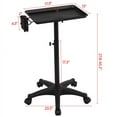 thumbnail image 3 of SmileMart Professional Rolling Salon Black Tray Trolley Cart, 3 of 8