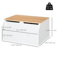 thumbnail image 3 of Qaba Wooden Kids Toy Box with Lid, Toy Trunk Chest with Safety Hinge, White, 3 of 10