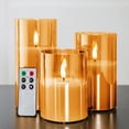 thumbnail image 1 of Velas sin llama Eywamage Gold Glass con mando a distancia, juego de 3, 1 of 7